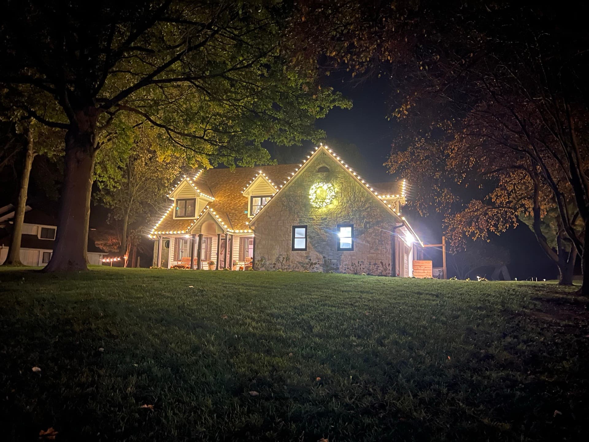 Professional holiday lighting installation in Kansas City